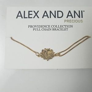 Alex and Ani Lotus Pull Chain Bracelet